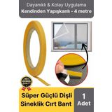 Premium Seri Güçlü Kendinden Yapışkanlı Ahşap Pencere Kapı Sineklik Tülü Yedek 4mt Cırt Bant-1 Adet