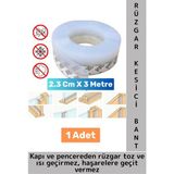 Premium Seri Kapı Altı Pencere Rüzgar Toz Isı Böcek Haşere Önleyen Rüzgar Kesici Bant 3 Metre - Çok Renkli
