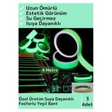 Premium Seri Karanlıkta Işık Veren Yansıyan 4 Mt Fosforlu Yeşil Şerit Yapışkanlı Reflektör Bant 3 Ad
