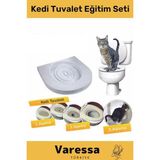 Premium Seri Klozet Alıştırma Kapağı Kum Kabı Wc Yavru Yetişkin Kedi Hijyen Tuvalet Eğitim Seti