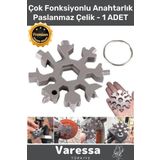 Premium Seri Paslanmaz Çelik Çok Fonksiyonlu Alyan Tornavida Takımı Anahtarlık Konserve Açıcı