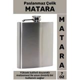 Premium Seri Yüksek Kaliteli Paslanmaz Çelik Kamp Alkol Konyak Hediyelik Gümüş Matara 7 Oz