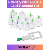 Premium Series Selülit Çatlak Giderici Vakumlu Masaj Aleti 24'lü Kupa Hacamat Seti