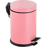 Premium Serisi 3 Litre Hacimli Paslanmaz Banyo-Mutfak Pedallı Çöp Kovası Pembe