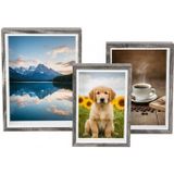 Premium Serisi Ahşap Resim Çerçevesi 3' lü Set (10 * 15-13 * 18-15 * 20 cm)
