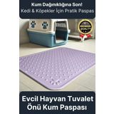 Premium Silinebilir Yıkanabilir Dayanıklı Kedi Köpek Evcil Hayvan Tuvalet Önü Mama Kabı Kum Paspası