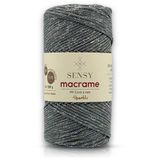Premium Simli 200 Gr Polyester Makrome Ipi Gri 2 Mm - 230 M Supla Ip ve çanta ipliği