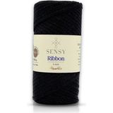 Premium Simli Ribbon Polyester Ipi 200 gr Makrome Simli Ip - Simli Siyah