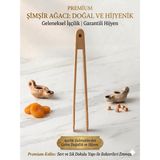Premium Şimşir Ağacı Maşa, Doğal ve Hijyenik, Geleneksel İşçilik, Bakterileri Emmez