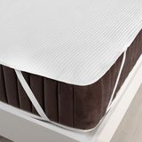 Premium Sıvı Su Geçirmez Tek Kişilik Çift Kişilik Köşe Lastikli Ped Çocuk Yatak Koruyucu Sessiz Alez - 140 x 200 cm - Beyaz