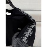 Premium Siyah Erkek Tişört Omuz Şerit Desenli - 2XL