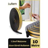 Premium Siyah Kapı Pencere Soğuk Toz Geçirmez İzolasyon Fitili Yapışkanlı Isı Yalıtım 2x5 10 Mt 10 Metre