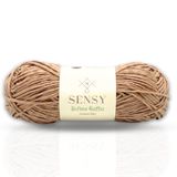 Premium Softee Raffia Yumuşak Çok Renkli Rafya Kağıt Ebruli El Örgü İpi Hobi İp (Açık Kahverengi)