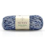 Premium Softee Raffia Yumuşak Çok Renkli Rafya Kağıt Ebruli El Örgü İpi Hobi İp (Lacivert Batik)