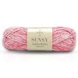 Premium Softee Raffia Yumuşak Çok Renkli Rafya Kağıt Ebruli El Örgü İpi Hobi İp (Pembe Batik)