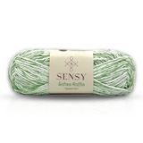 Premium Softee Raffia Yumuşak Çok Renkli Rafya Kağıt Ebruli El Örgü İpi Hobi İp (Yeşil Batik)