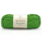 Premium Softee Raffia Yumuşak Çok Renkli Rafya Kağıt Ebruli El Örgü İpi Hobi İp (Yeşil)