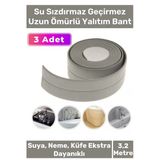 Premium Su Geçirmez Sızdırmaz Dayanıklı Pvc Yağ Kenar Küf Önleyici 3.2m Gri Izolasyon Bant 3 Adet