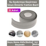 Premium Su Geçirmez Sızdırmaz Dayanıklı Pvc Yağ Kenar Küf Önleyici 3.2m Gri Izolasyon Bant 5 Adet