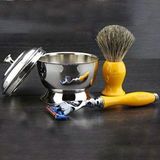 Premium Super Badger Tıraş Seti Super Badger Ve 5 Kenar Kartuşlu Tıraş Makinesi Jagshaving'den Özel Yeni Sarı Koleksiyon Kırılmaz Reçine Sap 1 Kartuş Kullanıma Hazır