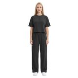 Premium - Sway Collection | Siyah Modal Nervür Dikiş Detay Kadın Eşofman Takımı