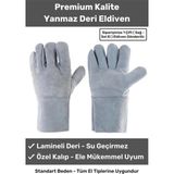 Premium Tasarım Isıya Dayanıklı Kaynak Yangın Su Geçirmez Çok Amaçlı Yanmaz Deri Eldiven - 1 Adet - 10