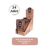 Premium Taze Öğütülmüş Bol Köpüklü Soft Yumuşak İçim Türk Kahvesi 100 Gr 24'Lü