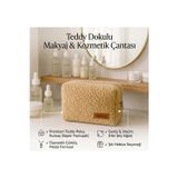 Premium Teddy Kumaş Seyahat Tipi Kozmetik Çantası Portatif Organizer