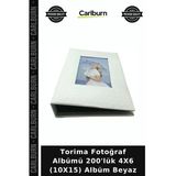 Premium Torima Fotoğraf Albümü 200'Lük 4X6 (10X15) Albüm Beyaz Özel Saklama Dekoratif