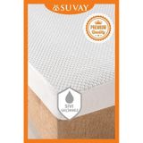 Premium Ultra Soft Sıvı Geçirmez Fitted Full Kenar Alez Tek Çift Kişilik Beyaz Renkli Yatak Koruyucu Beyaz