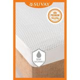 Premium Ultra Soft Sıvı Geçirmez Fitted Full Kenar Alez Tek Çift Kişilik Beyaz Renkli Yatak Koruyucu