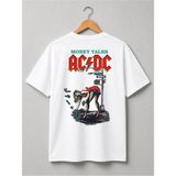 Premium Unisex Pamuklu Tişört | Özel Ac/dc Tasarımlı Yüksek Kalite Baskılı T-Shirt - Beyaz