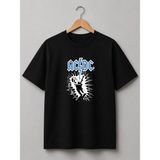 Premium Unisex Pamuklu Tişört | Özel Ac/dc Tasarımlı Yüksek Kalite Baskılı T-Shirt - Siyah