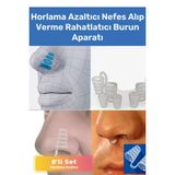 Premium Üretim Horlama Azaltıcı Nefes Alıp Verme Rahatlatıcı Önleyici Burun Aparatı 8 Li Set