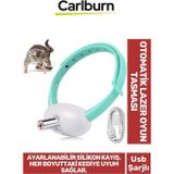 Premium Usb Şarjlı Ayarlanabilir Silikon Kayış 2 Modlu Otomatik Kapanma Kedi Lazer Oyun Tasması