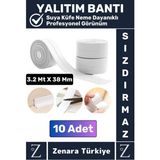 Premium Uzun Ömürlü Su Nem Küfe Dayanıklı Mutfak Lavabo Pencere Kenar Yalıtım Bandı 3.2 mt x 10 Adet - Çift Yönlü