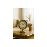 Premium Vintage Eskitme Metal Masa Saati 25X20 Cm