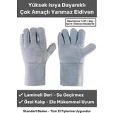Premium Yanmaz Yüksek Isıya Sıcaklığa Dayanıklı Kaynak Yangın Su Geçirmez Çok Amaçlı Deri Eldiven