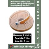 Premium Yapışkanlı Pencere Izolasyon Bantı Rüzgar Soğuk Kesici Cam Yalıtım Süngeri 9 Metre x 10 Adet - Çok Renkli - Standart