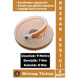 Premium Yapışkanlı Pencere İzolasyon Bantı Rüzgar Soğuk Kesici Cam Yalıtım Süngeri 9 Metre X 5 Adet