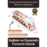 Premium Yer Tasarruflu Saklama Kabı Organizeri Plastik 2 Katlı Otomatik Buzdolabı Yumurta Standı