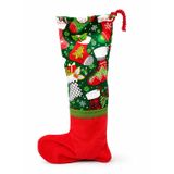 Premium Yılbaşı Asmalık Çorap, Kırmızı, Doldurulabilir, Noel Temalı, 35x17 cm, Tekli Paket