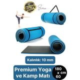 Premium Yoga Pilates Spor Konforlu Taşıma Askılı Çift Taraflı Çadır Uyku Kamp Matı Yer Minderi