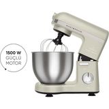 Premium Yüksek Güclü Chef Stand Mikser Soft Cream 1500W 5 Lt - Krem