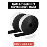 Premium Yüksek Kaliteli Iz Bırakmaz Süper Güçlü Çok Amaçlı Cırt Cırtlı Sihirli Bant 2 Metre 2 Adet