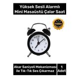 Premium Yüksek Sesli Alarmlı Pilli Dekoratif Çift Çanlı Mini Masaüstü Analog Dekoratif Çalar Saat