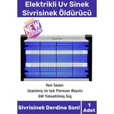 Premium Yükseltmiş Güç Çift Florasan Elektrikli Uv Zincirli Askılı Sinek Sivrisinek Öldürücü 220V - Tek Ebat