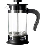 PremiumPort 0.4l French Press Kahve Demliği, Cam ve Paslanmaz Çelik Kalite - Seçenek 1 - Ahşap Bej - Siyah