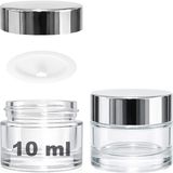 PremiumPort 10 ml Şeffaf Cam Kavanozlar, Aynalı Kapaklı Mini Krem ve Lip Balm Seti (2 Adet) - Altın - Gümüş - Bakır