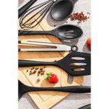 PremiumPort 10'lu Siyah Silikon Spatula Seti, Dayanıklı ve Çok Amaçlı Mutfak Gereçleri - Ahşap - Seçenek 1